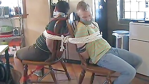 BDSM group sex with two hotties taking off their clothes