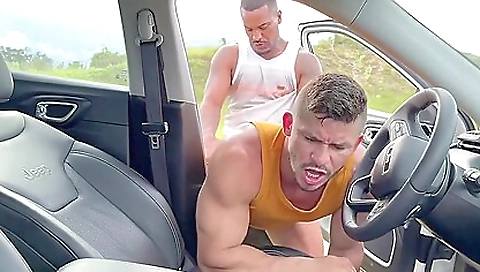 Urban tattooed chick rides an Uber and gets a facial
