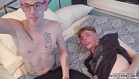 Busty tattooed babe with big boobs getting fucked in a threesome