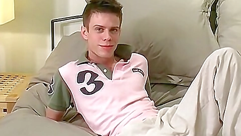 Skinny teen amateur is jerking off in front of the camera