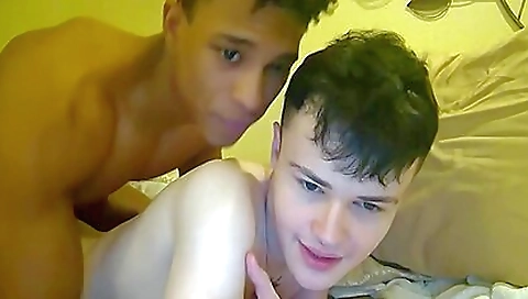 Two horny gay teens have a good time on the kitchen sofa