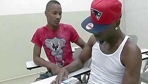 Black dude getting a big black dick with a cumshot